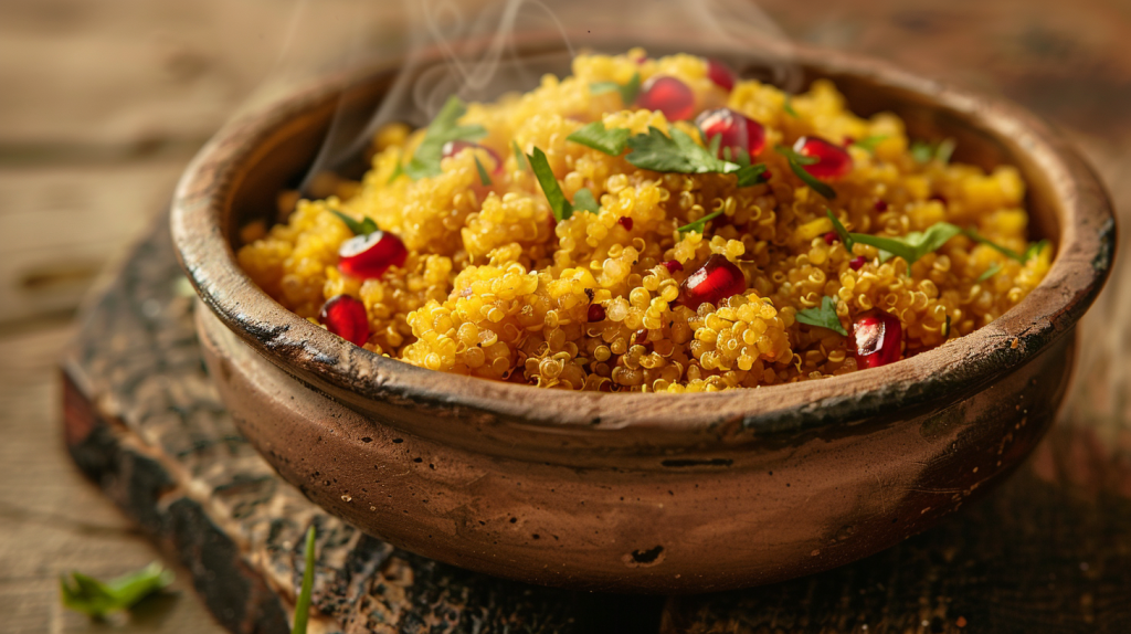 A bowl of turmeric spiced quinoa
